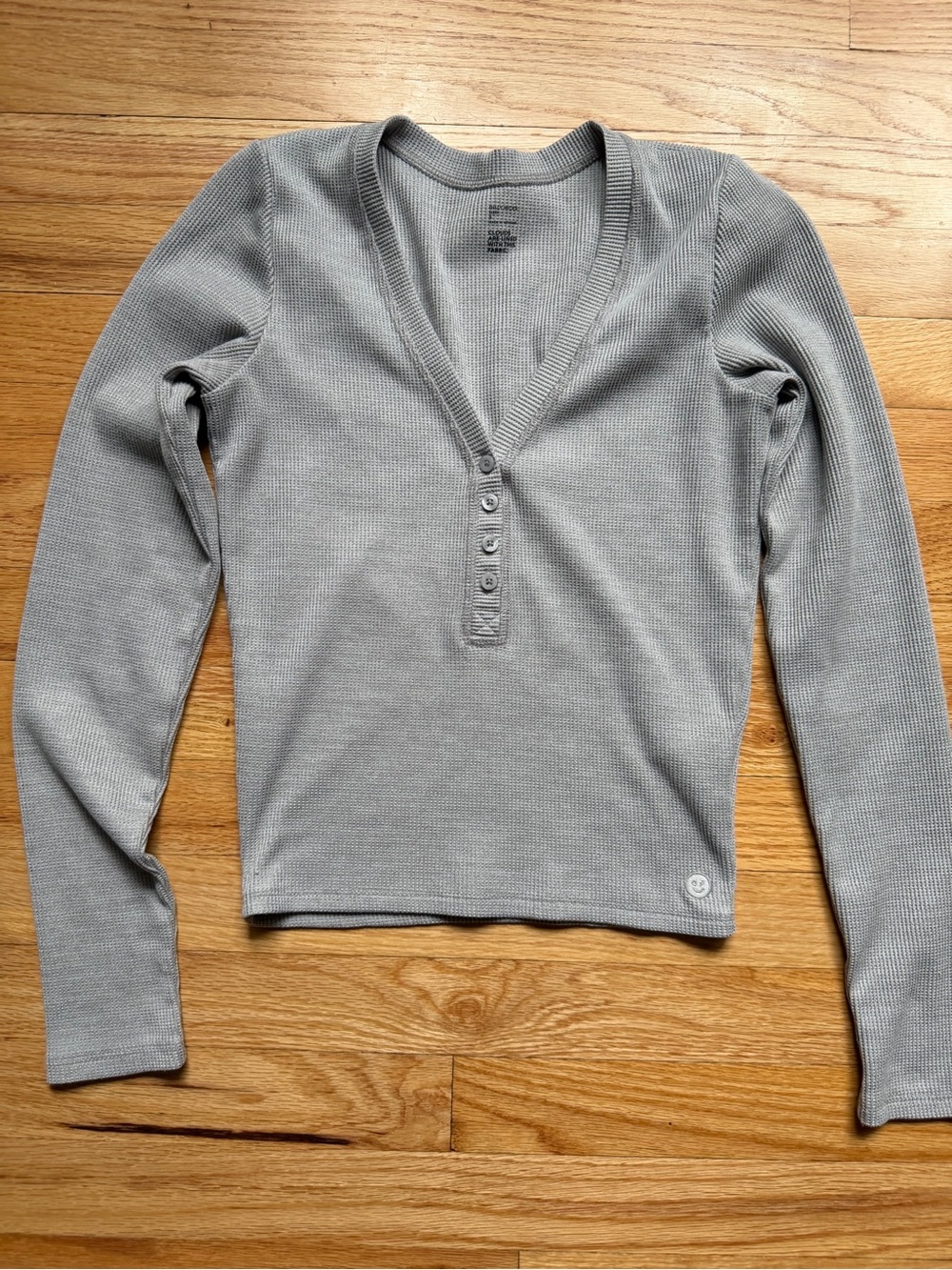 Gilly Hicks cozy waffle henley long sleeve top
